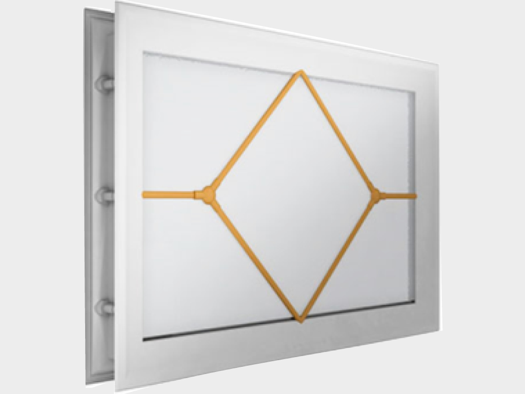 Окно акриловое 452 × 302, белое с раскладкой «ромб» (арт